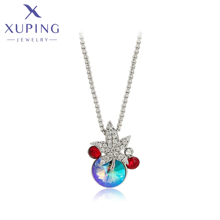 Xuping Jewelry Fashion New Arrival Square Crystals Pendant Necklaces for Women Brithday Gift 810671079