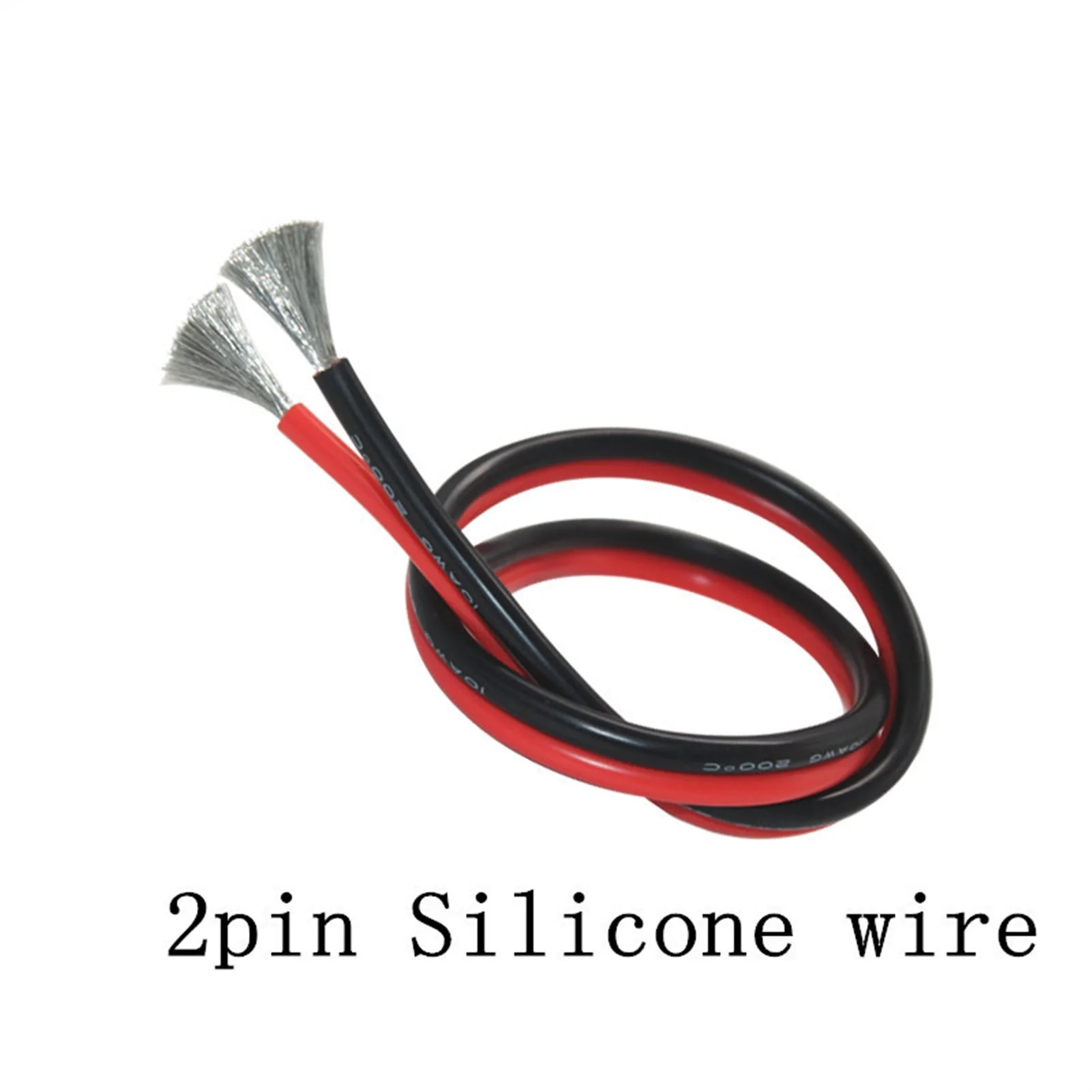 2-core Silicone Wire High Temperature Red-black Parallel Line, 10AWG 12AWG 14AWG 16AWG 18 20AWG, Conductor Tinned Copper Wire