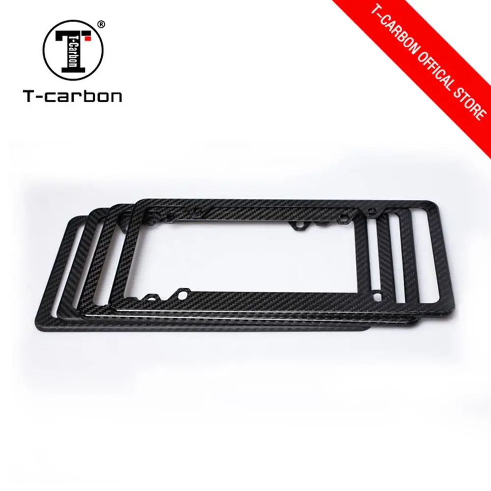 T-carbon USA License Plate Frame Tag Cover Protection Rack Carbon Fiber Frame