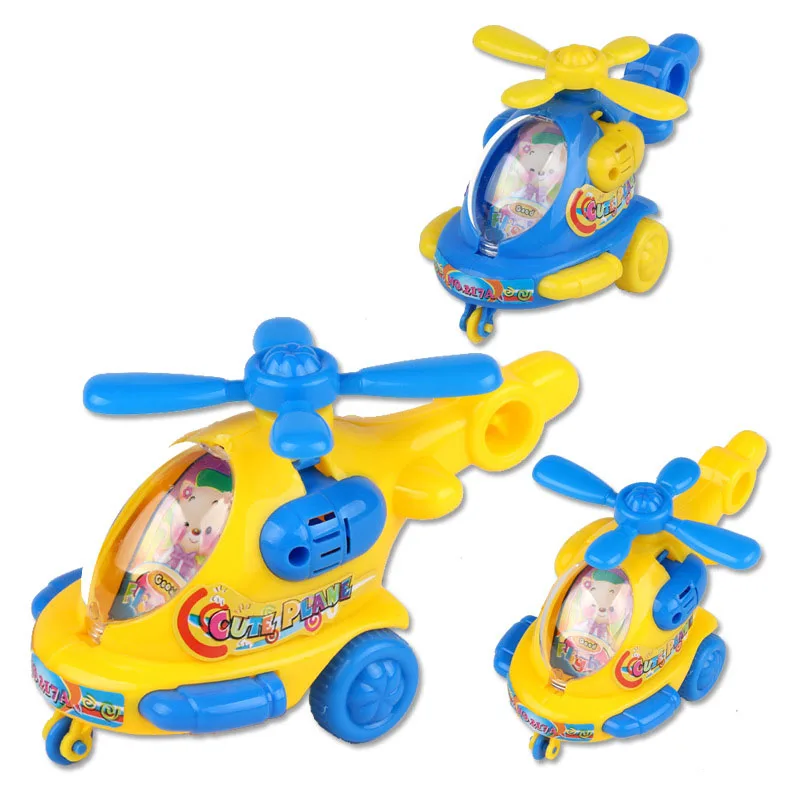 1Pcs Classic Cartoon Rope Helicopter Children Entertainment Wind-up Toys Cute Rotating Propeller Vehicles Toy