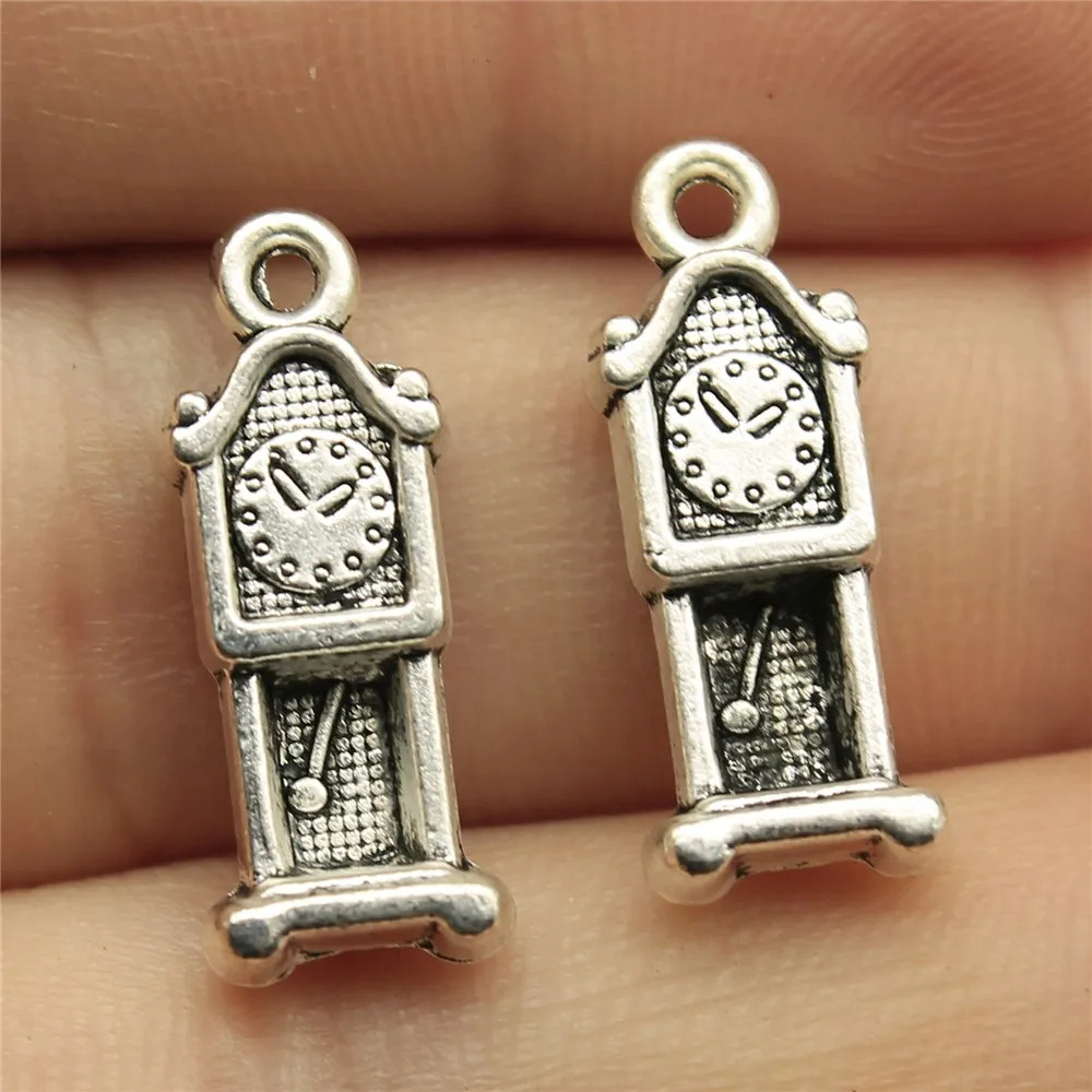 

Wholesale 100pcs/bag 20x8mm Pendulum Clock Charm Antique Silver Color Antique Bronze Color For Jewelry Making