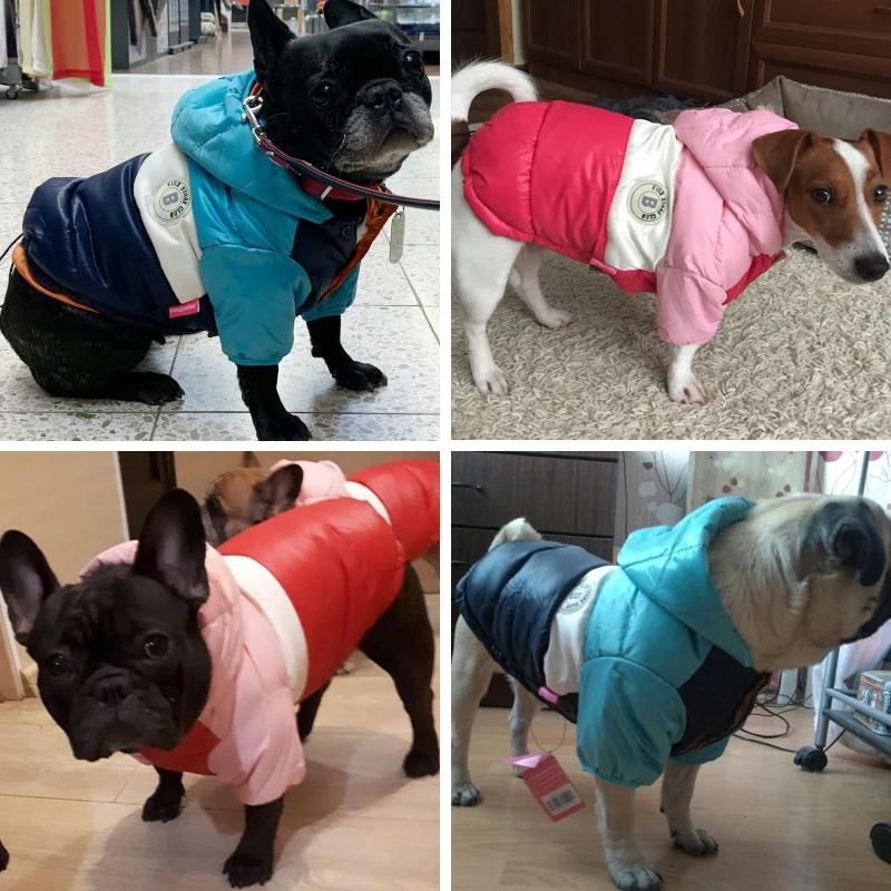 Winter Warm Dog Clothes Waterproof Big Dog Down Jacket for Small Medium Large Dogs French Bulldog Pug Hooded Coat Pets Clothing