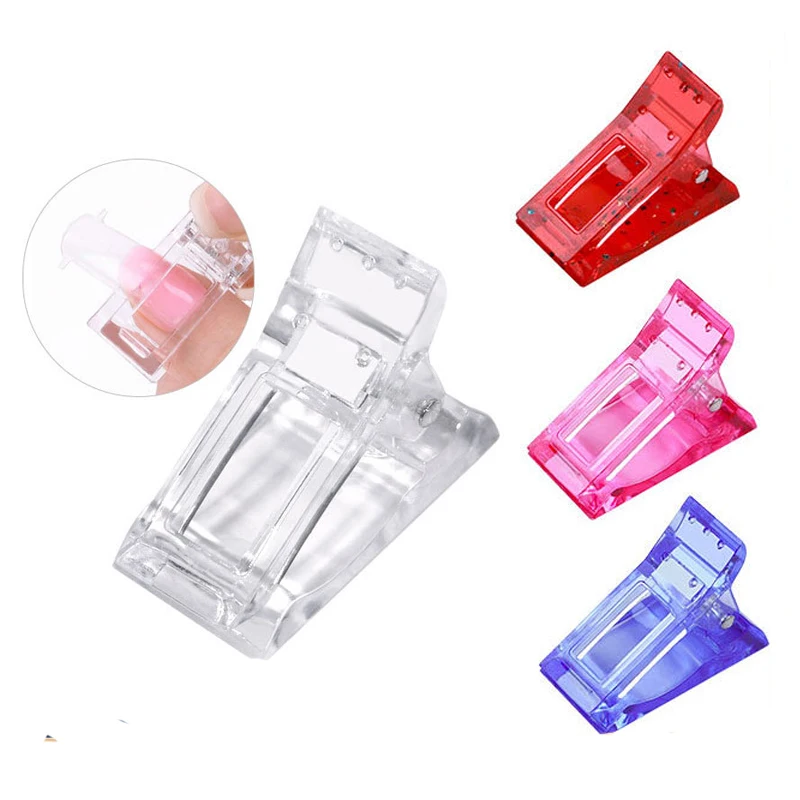 1/5/10 Pcs  Nail Clip Acrylic Nail Plastic Finger Polish Extension Tips Quick Building UV Gel LED Manicure Art Builder Tool