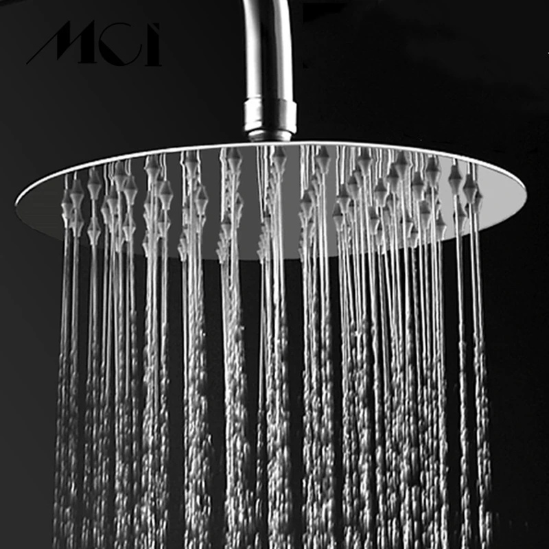 Mci Stainless Steel 8/12 Inch Waterfall Rainfall Square Round Ultra-thin High Pressure Waterfall Rainfall rotatable Shower Head