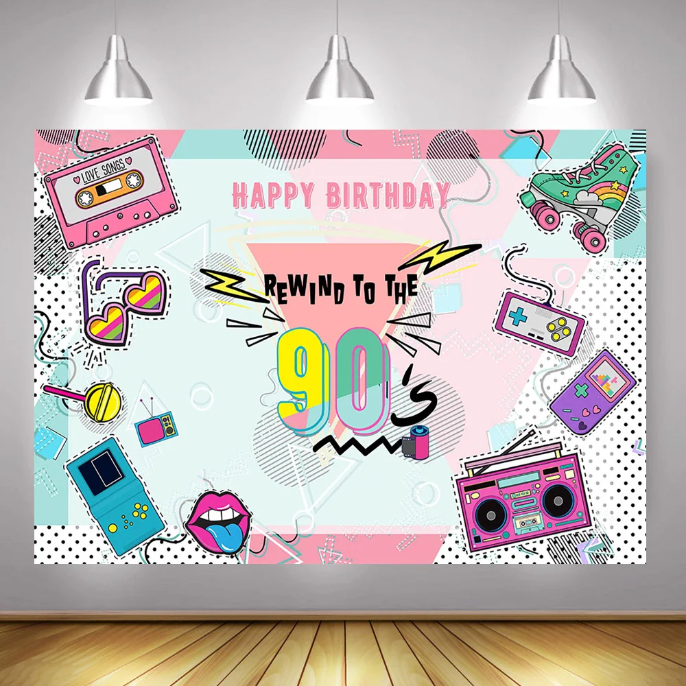 

Rewind to the 90's Themed Birthday Backdrop Photo Shoot 80's Music Hip Hop Party Background Photography Graffiti Wall Radio