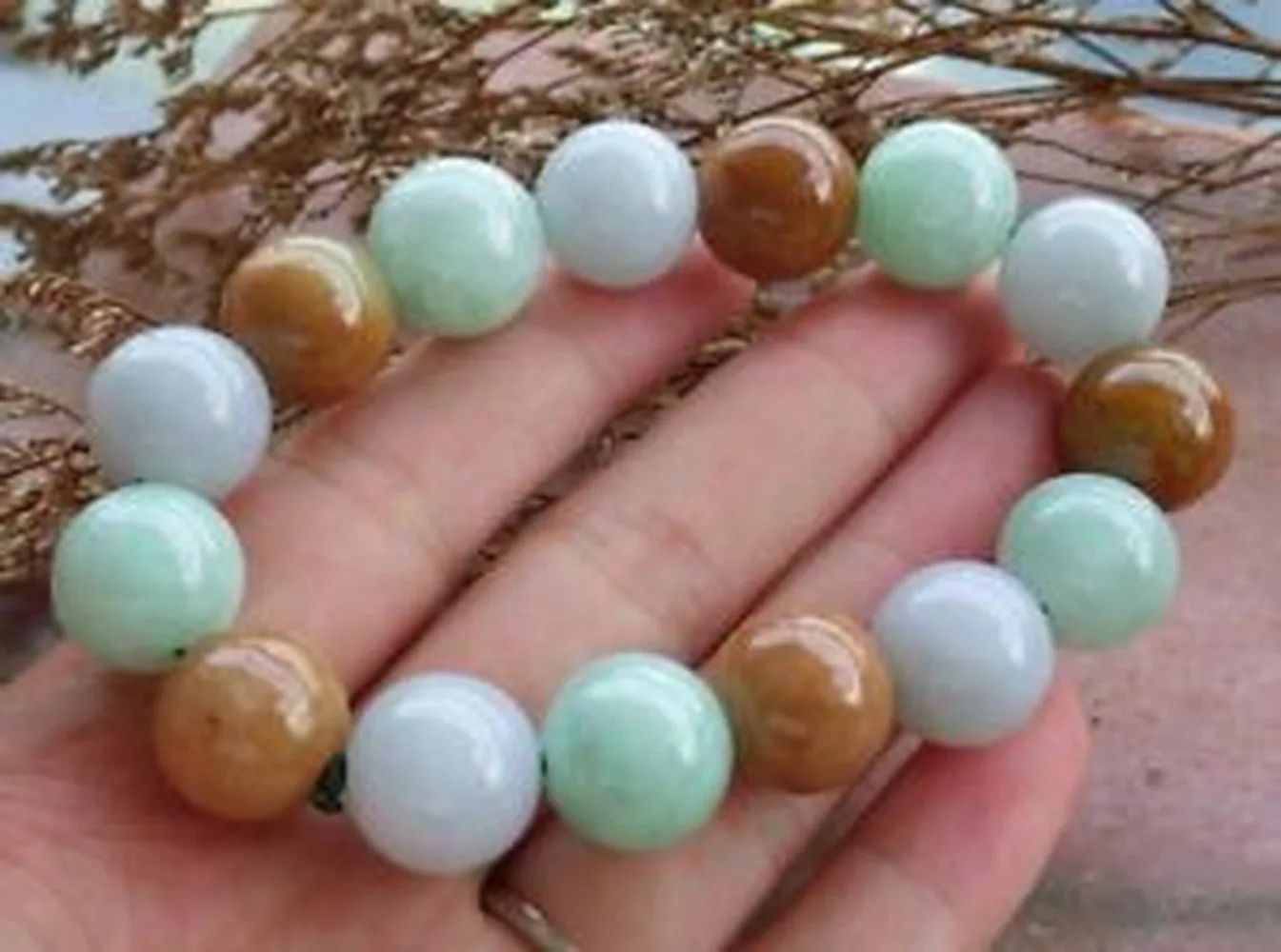 Certified 3 Color Natural A JADE Jadeite Bead Beads Bangle Bracelet