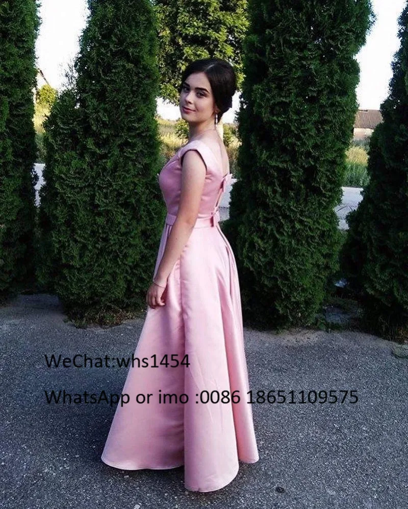 Mbcullyd Rosa A-line Abendkleider Lange 2020 Elegante Scoop Neck Formal Prom Party Kleider Günstige Plus Größe Robe De Soiree