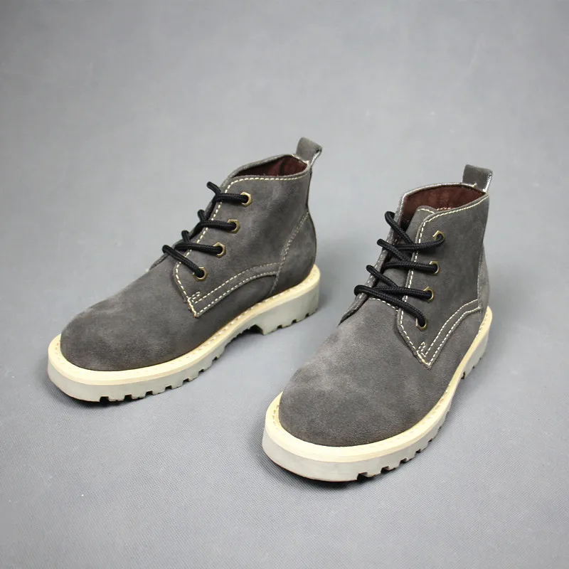 Western Cowboy Boots Men's Cleather Work Clothes Short Shoes Retro All-around Frosting Boots Vintage for Winter Men