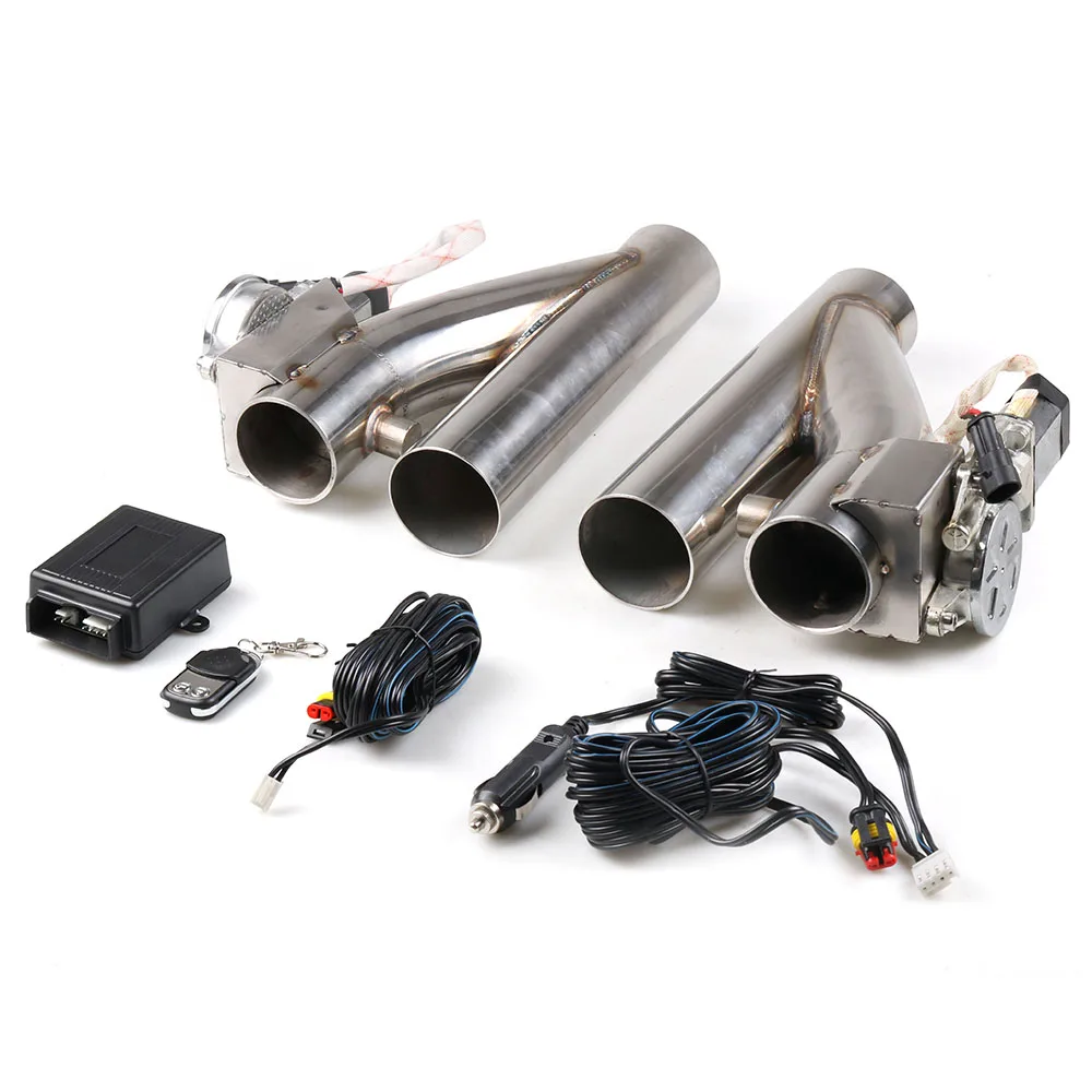 2.25'' 2.5'' 3'' Double Exhaust Control Valve Electric Y Pipe Single Valve Electrical Cutout kit With Remote Control