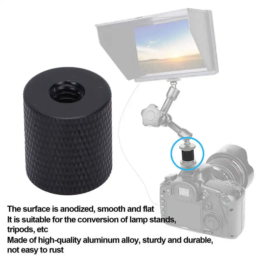 1/4 بوصة أنثى إلى 1/4 بوصة أنثى الموضوع محول سبائك الألومنيوم برغي كاميرا ترايبود Monopod محول