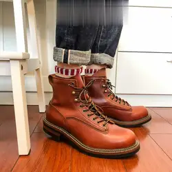 U1 Rock Can Roll Super Quality Handmade Cowhide Genuine Italian Cow Leather American Style Goodyear Welted Boots Size 35-49