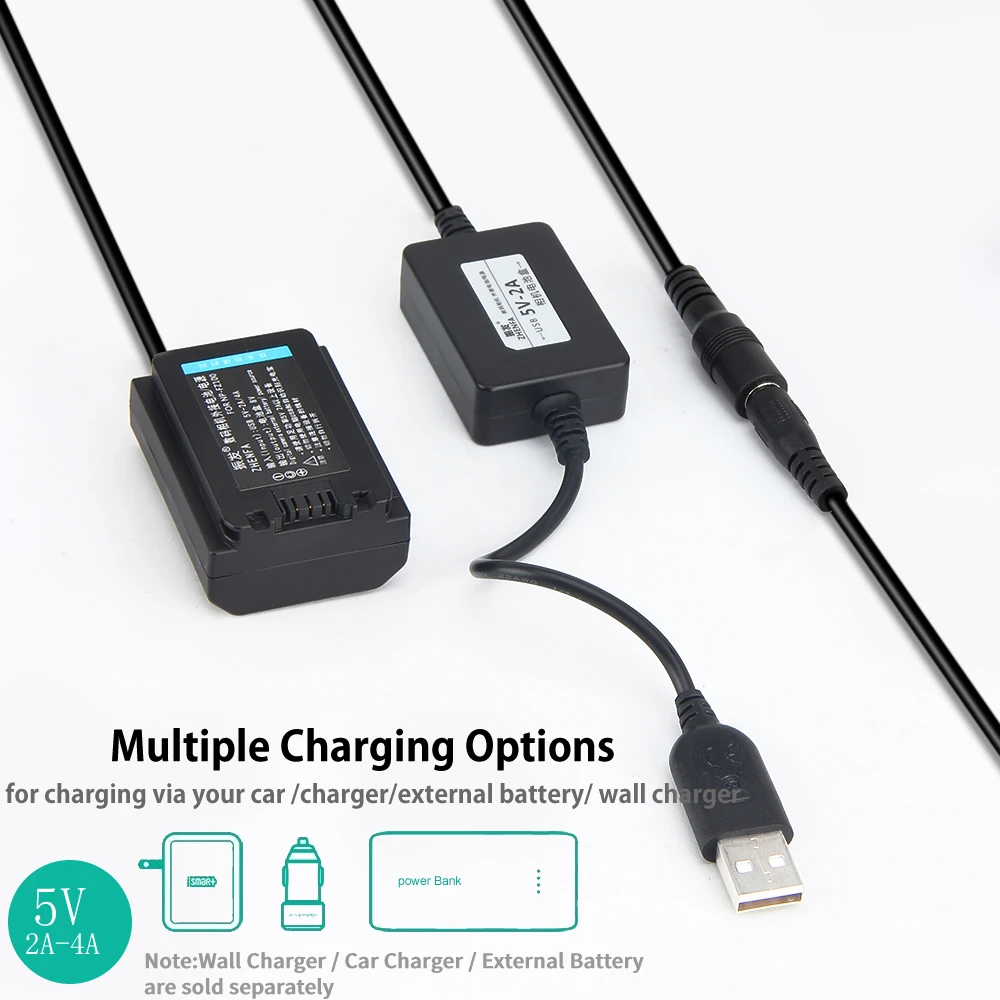 Adattatore fittizio di potere dell'accoppiatore di cc della batteria NPFZ100 di NP-FZ100 per la macchina fotografica dell'alfa A9 A7RM3 A7RIII A7M3 A7R4 di Sony ILCE-9