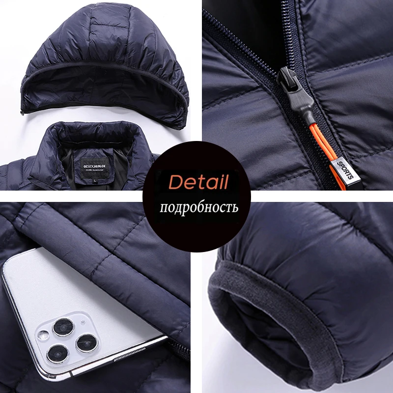 남성 2022 겨울 캐주얼 따뜻한 두꺼운 방수 자켓 파카 남성 Outwear 패션 주머니 Windproof Hat Parka Jacket Hot