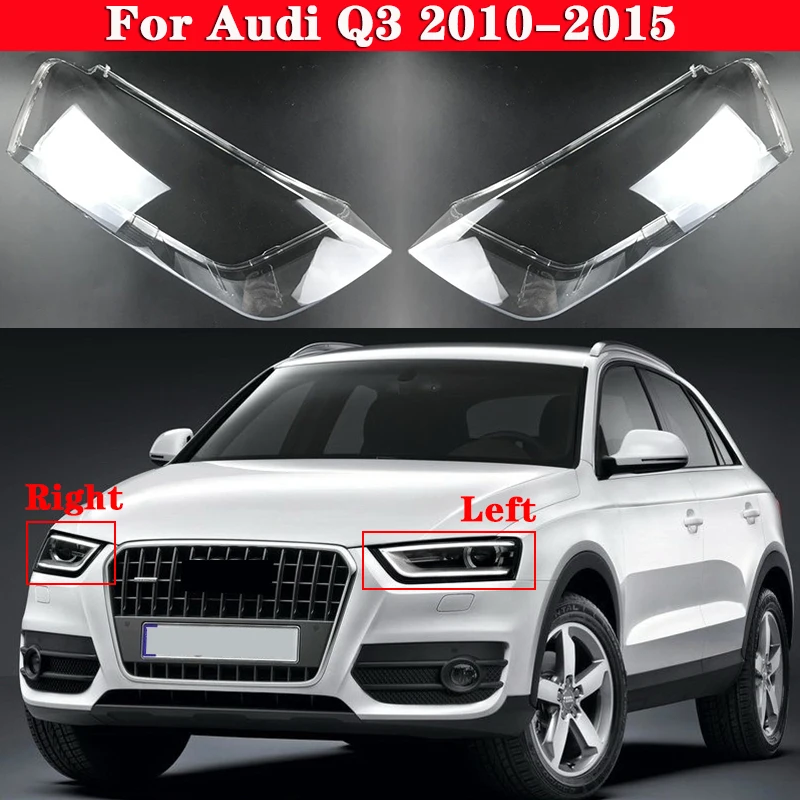 

Автомобильная передняя крышка для фар Audi Q3 2010-2015, автомобильный налобный фонарь, абажур, налобный фонарь, крышки для фар, стеклянные крышки для объектива