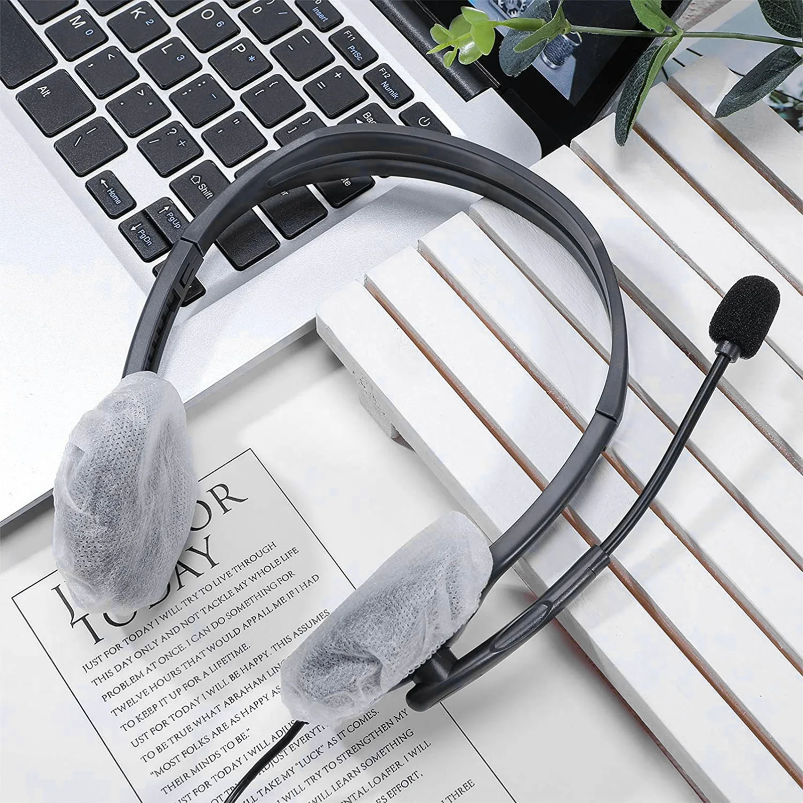 Disposable Stretchable Non-woven Fabric Headphone Covers Sanitary Ear Sleeve Earcup Earpad 8.5-10cm Protector Headphones 100Pcs