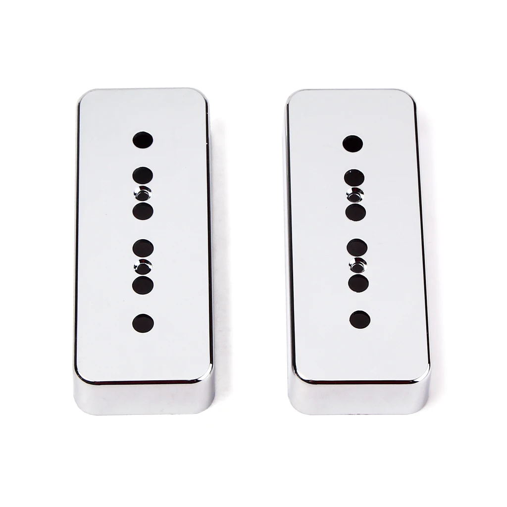 Perfeclan High Quality 2Pcs Silver Humbucker Pickup Cover 50/52mm pole for P90 Soap Bar Plastic Poker Chips Humbucker Parts