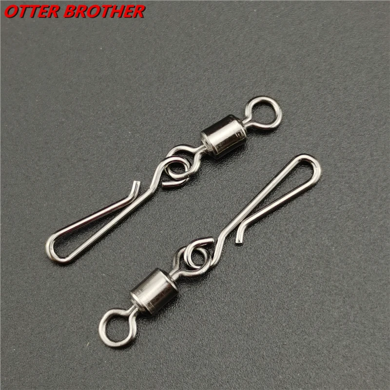 

20pcs/Lot 2#-10# Fishing Swivels Connector Interlock Pin Snap Rolling Swivel For Fishhook Lure Carp Fishing Accessories