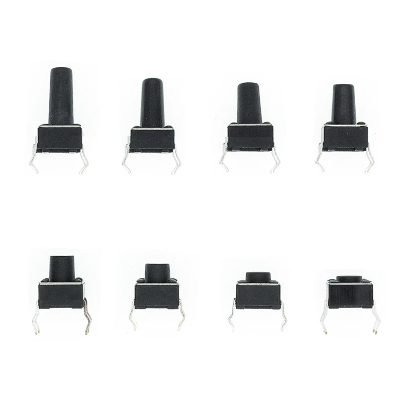 10 Value = 200pcs 6*6 Tact Switch Kit interruttore a pulsante tattile, altezza: 4.3MM ~ 13MM DIP 4P microinterruttore 6x6 interruttore a chiave