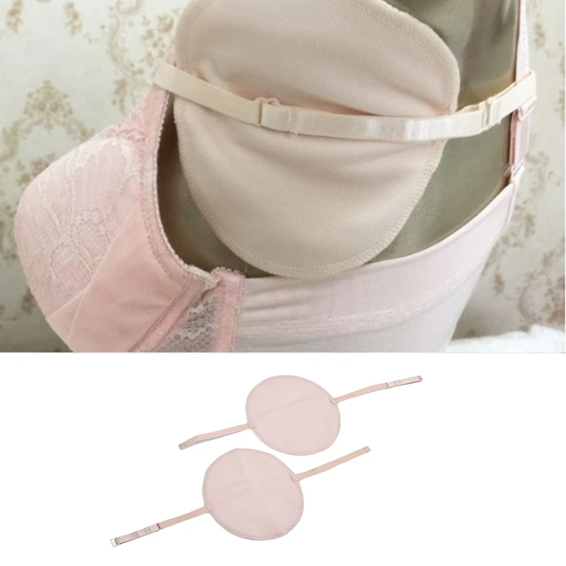 1Pair Reusable Washable Underarm Sweat Shield Pad Washable Armpit Sweat Absorbing Guards Shoulder Strap