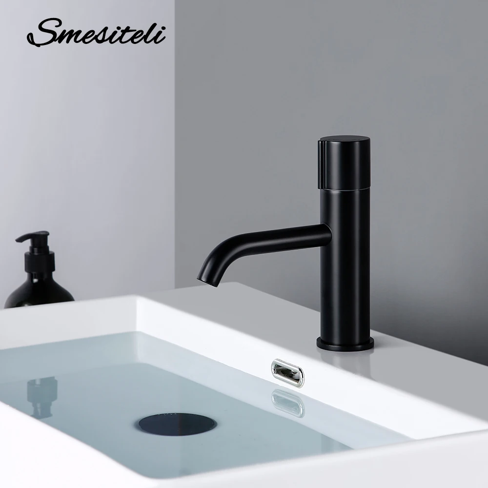 

Smesiteli bathroom faucet black brass single hole household hot and cold water sink faucet kitchen bathroom