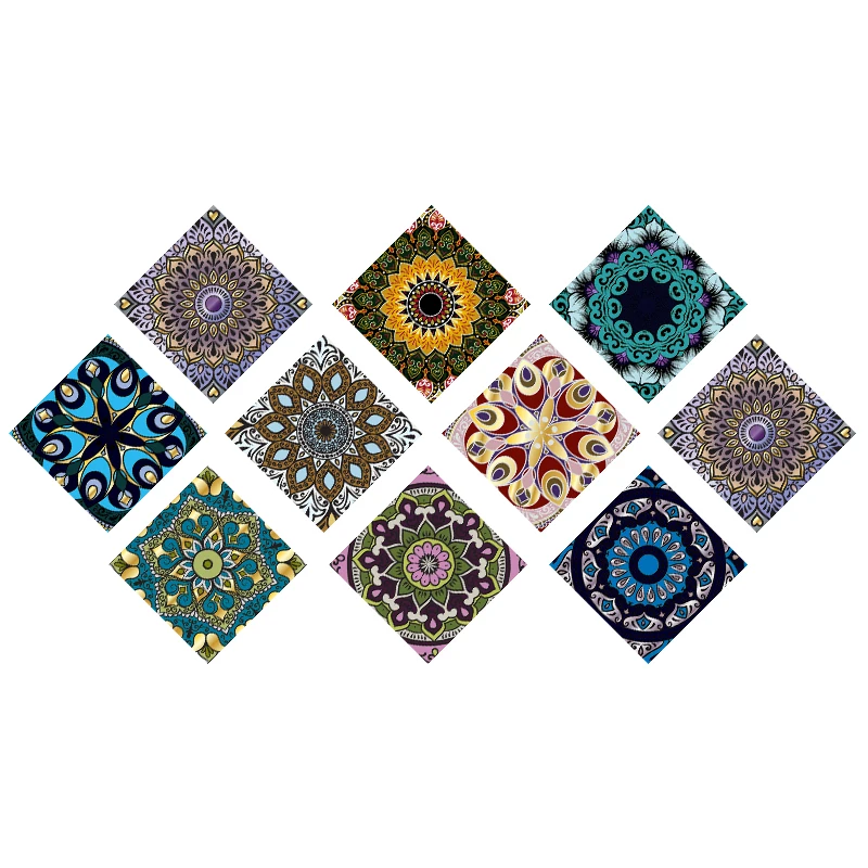 Traumblauer Wandaufkleber im Mandala-Stil mit mattierter Oberfläche, rutschfeste Fliesen-Dekorationsfolie für Fliesen/Boden in Küche, Badezimmer, Kunstwandbild – Detail 34