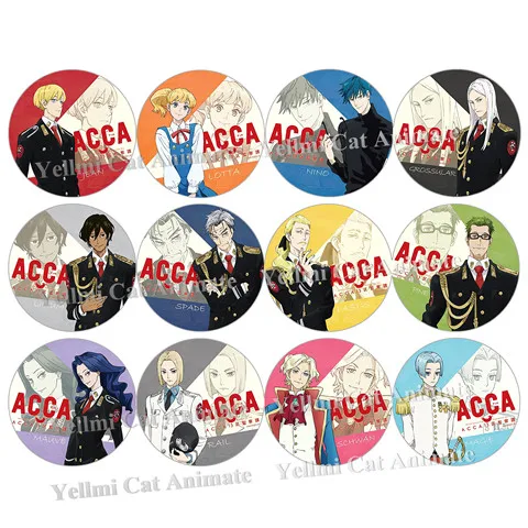 1pc 58mm Anime ACCA13 area Lusan-ku kansatsu-ka Round Icons Pins Brooch