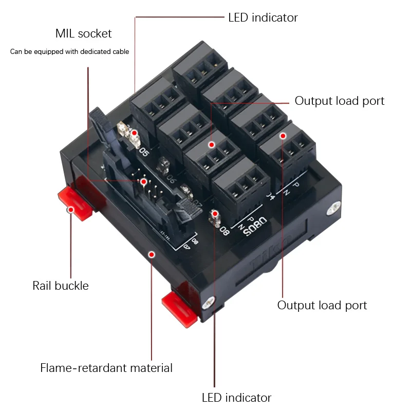 Sensor Terminal Block 2-wire 3-Wire 8-Bit Input Transfer Module S080 /S082 Spring Wiring LED Indicator