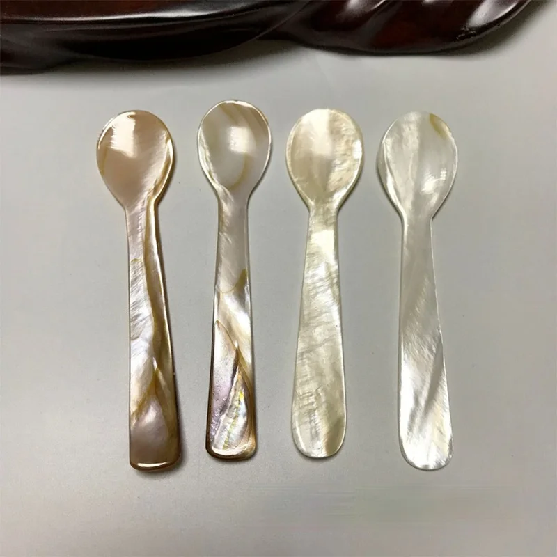 1PC Natural Shell Spoon Excellent Coffee Caviar Dessert Ice Cream Spoons Tableware Restaurant Serving Spoon Kitchen Accessories