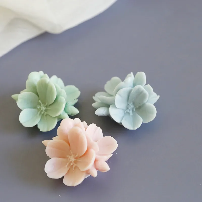 3D cherry blossom flower candle gypsum Molds flower chocolate baking deco 3D Sakura Flower Aromatherapy Candle Moulds