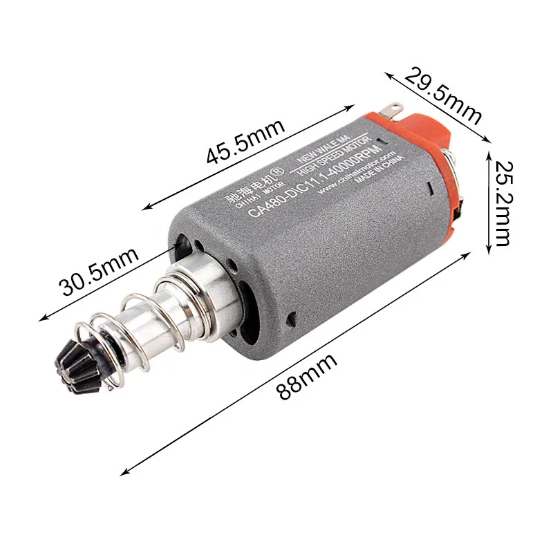 11.1V 40000 wysoki moment obrotowy szybkość silnika skrzynia biegów AEG długa oś silnik dla M4 AEG poprawa Airsoft kulka żelowa blastery