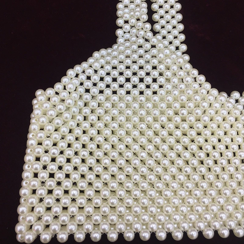 FSHXOL Fishion مزاجه مطرز الصدرية اللؤلؤ الكتف سلسلة مجوهرات فستان تصميم المنسوجة يدويا دعوى تي شيرت الصدر ملحقات السلسلة