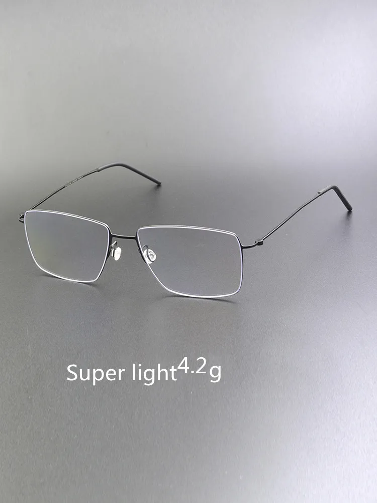 High Quality Denmark Style Myopia Eyeglasses Pure Titanium Square Screwless Design Glasses Frame Men\'s Ultralight  508