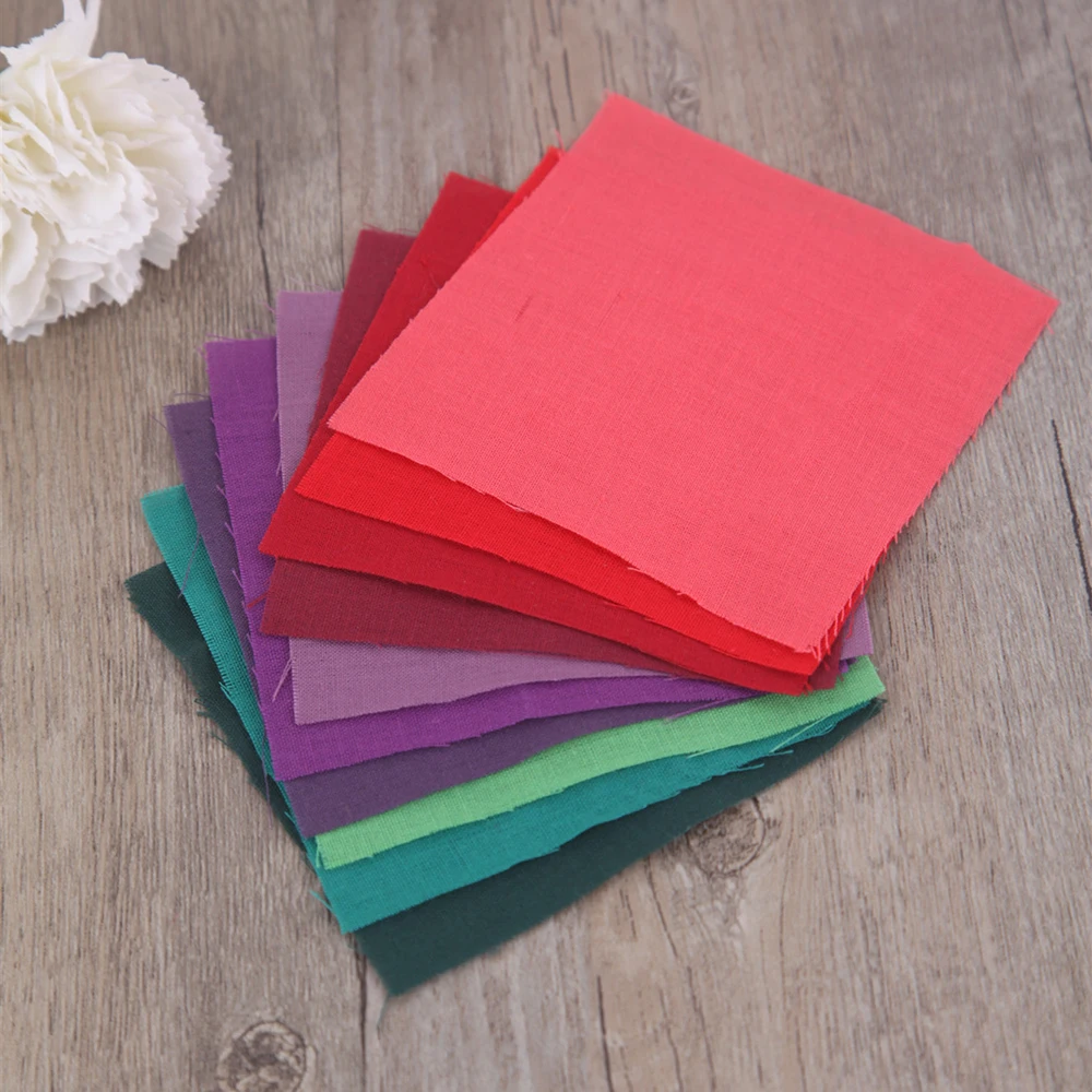 50pcs Handmade DIY Cotton Fabrics Patchwork Group Plain Square Cotton Cloth DIY Manual Solid Color Cloth 25*25cm