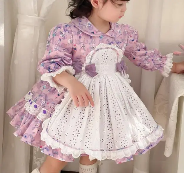 Baby girl autumn winter carton lolita ball gown dress kids vintage Spanish Turkey cute birthday party princess dress