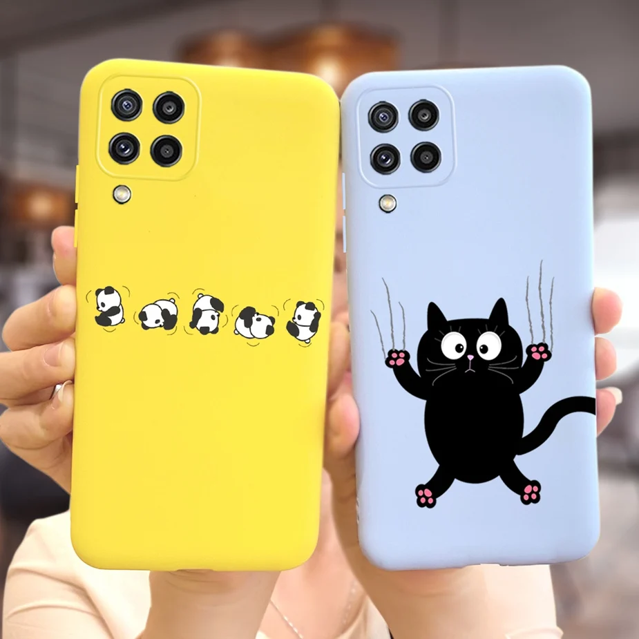 For Samsung M32 Case Galaxy M12 M32 Cute Panda Cartoon Cover Soft Silicone Case For Samsung Galaxy M32 M12 M 32 M325F Cover Case