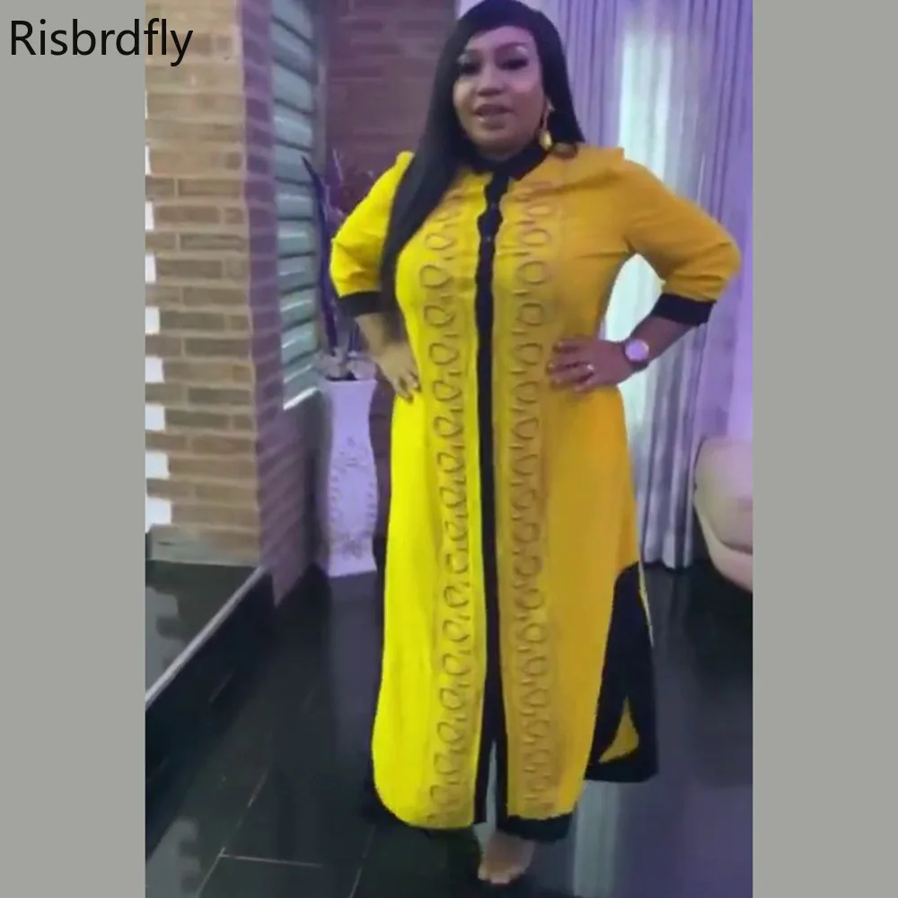 African Dresses for Women 2021 Summer African Clothes Diamonds Bead Boubou Africaine Femme Robe Africa Dress