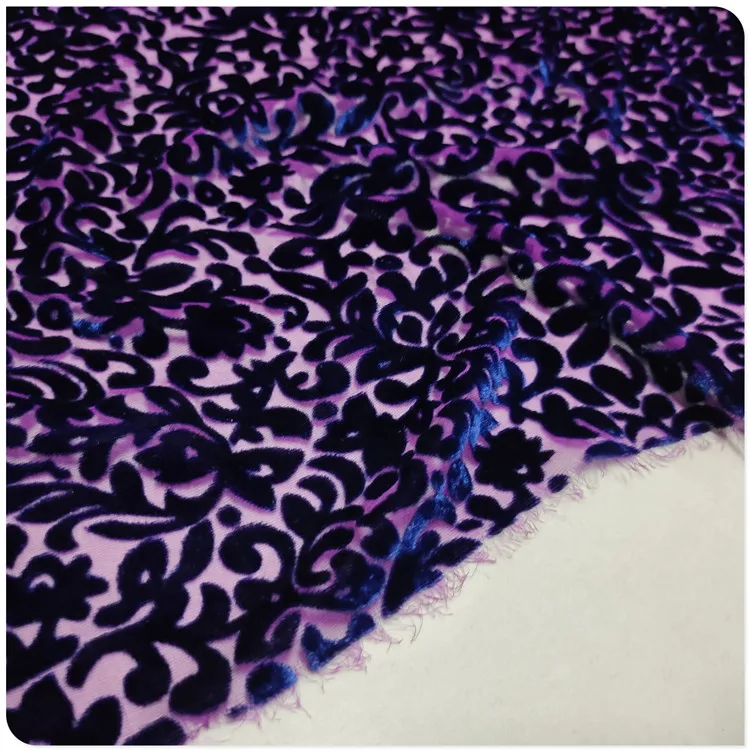 1 meter Hollow-out Mulberry Silk Bottom Cotton Velvet Dress Shirt Shawl Clothing Fabric