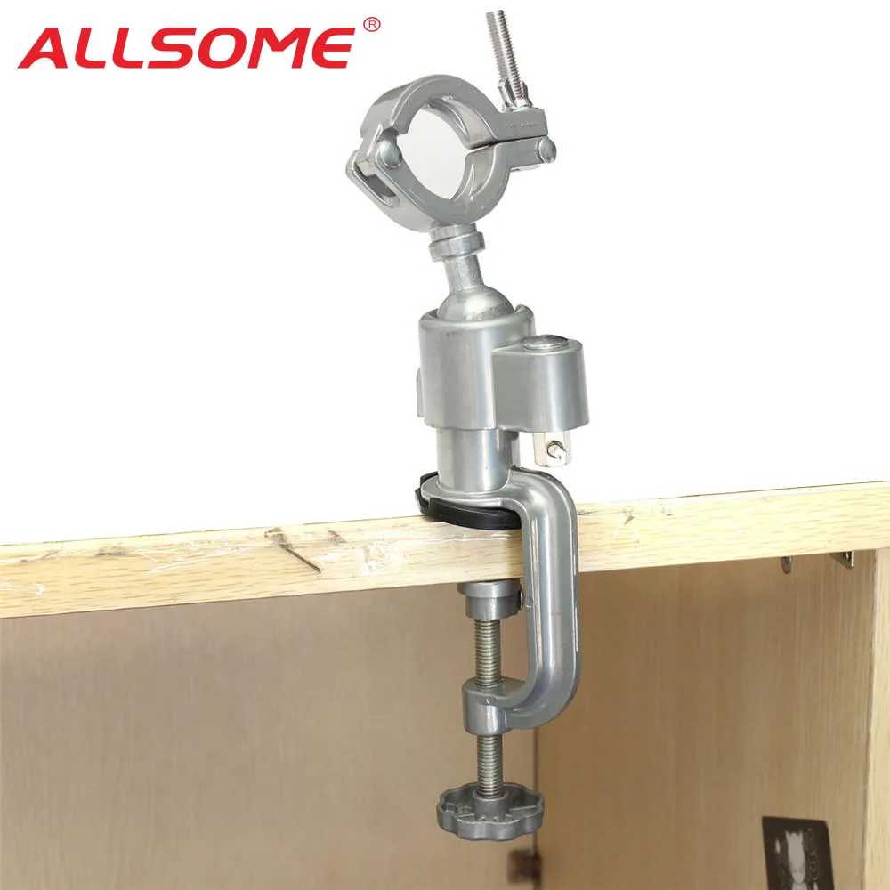 ALLSOME 360 Rotating Universal Clamp-on Grinder Bench Vises Holder Tool for Electric Drill Stand Rotary Tools HT2830