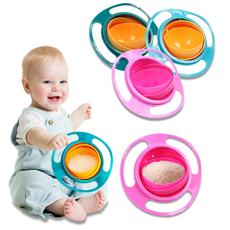 

Universal Gyro Bowl Practical Design Children Rotary Balance Novelty Gyro Umbrella 360 Rotate Spill-Proof Solid Feeding Dishes