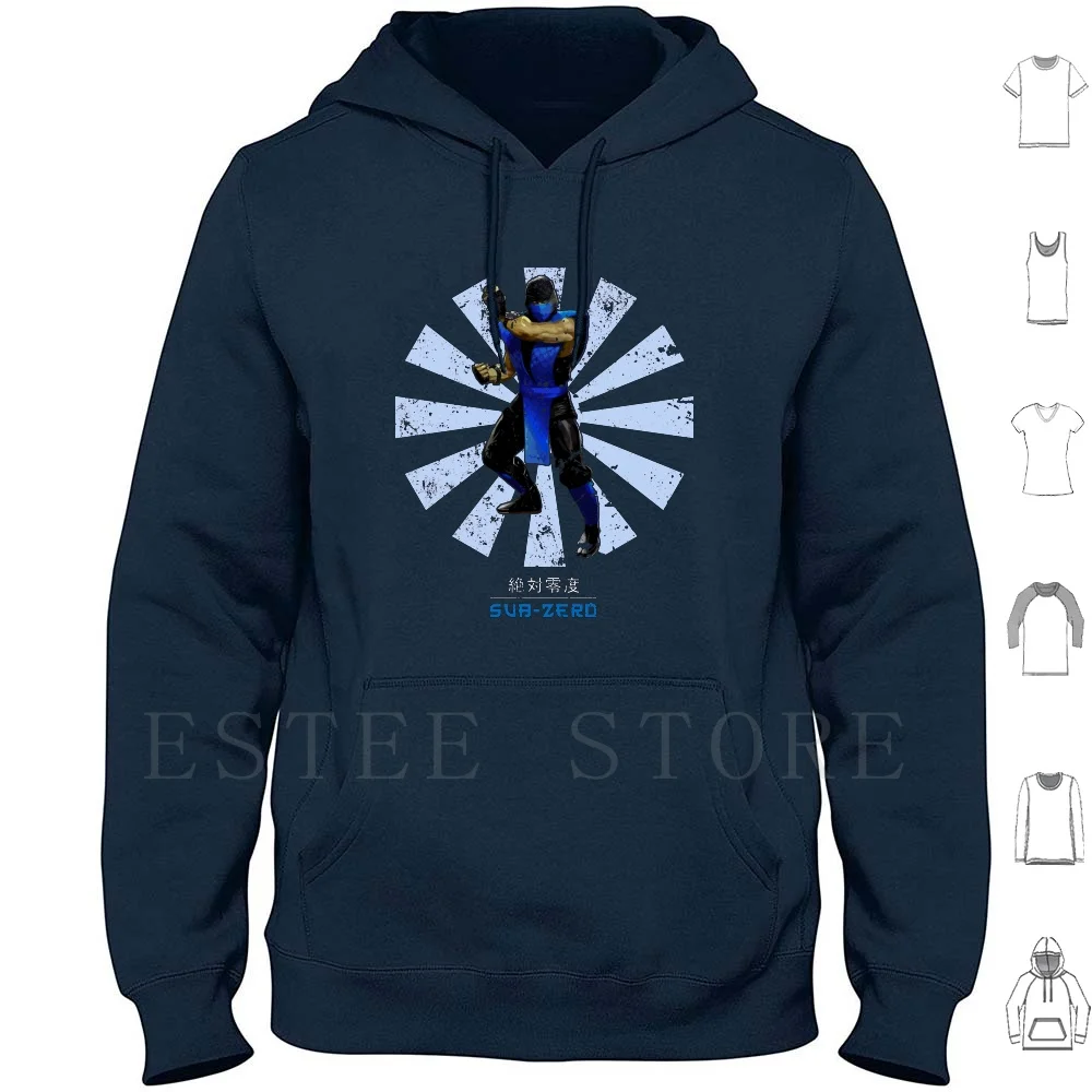 Sub Zero Retro Japanese Mortal Kombat Hoodies Mortal Mortal Kombat Mortal Kombat Dragon Sub Zero Raiden Scoripion