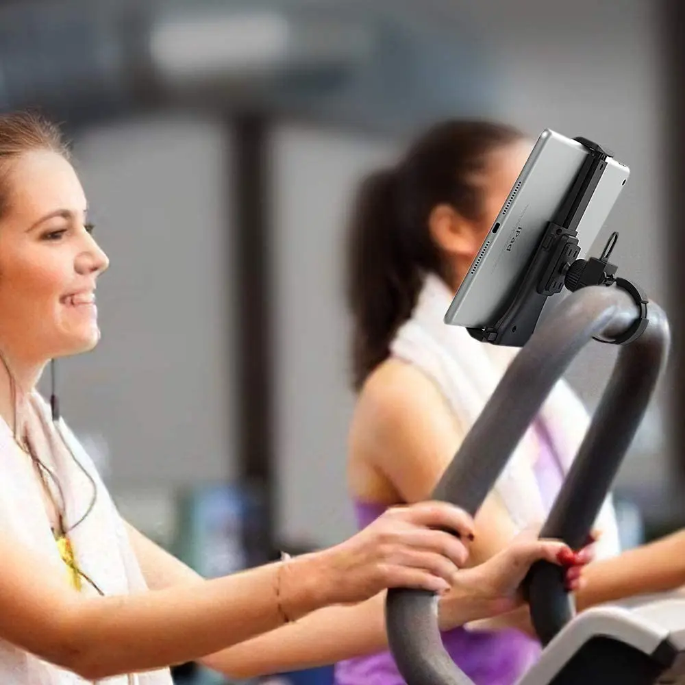 Universeller Fahrrad-Laufbandhalter, Ständer für iPad Air 4 Pro, Indoor-Fitnessstudio, Lenker, Tablet-Halterung für 10,2 bis 27,9 cm große Mobilgeräte – Detail 7