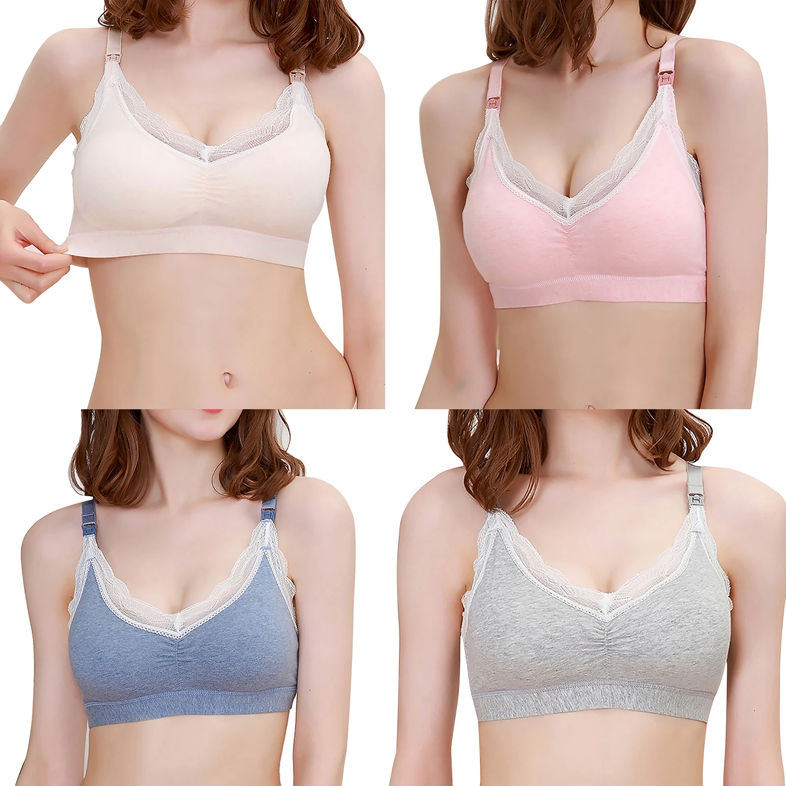 Cho Con Bú Áo Lót Cotton Sexy Đồ Điều Dưỡng Áo Ngực Cho Bé Ăn Điều Dưỡng Quần Lót Quần Áo Dành Cho Phụ Nữ Mang Thai Có Thể Điều Chỉnh