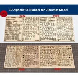 LIANG-0202/0203/0204/0205 3D Alphabet & Number Tools for Dioramas Model