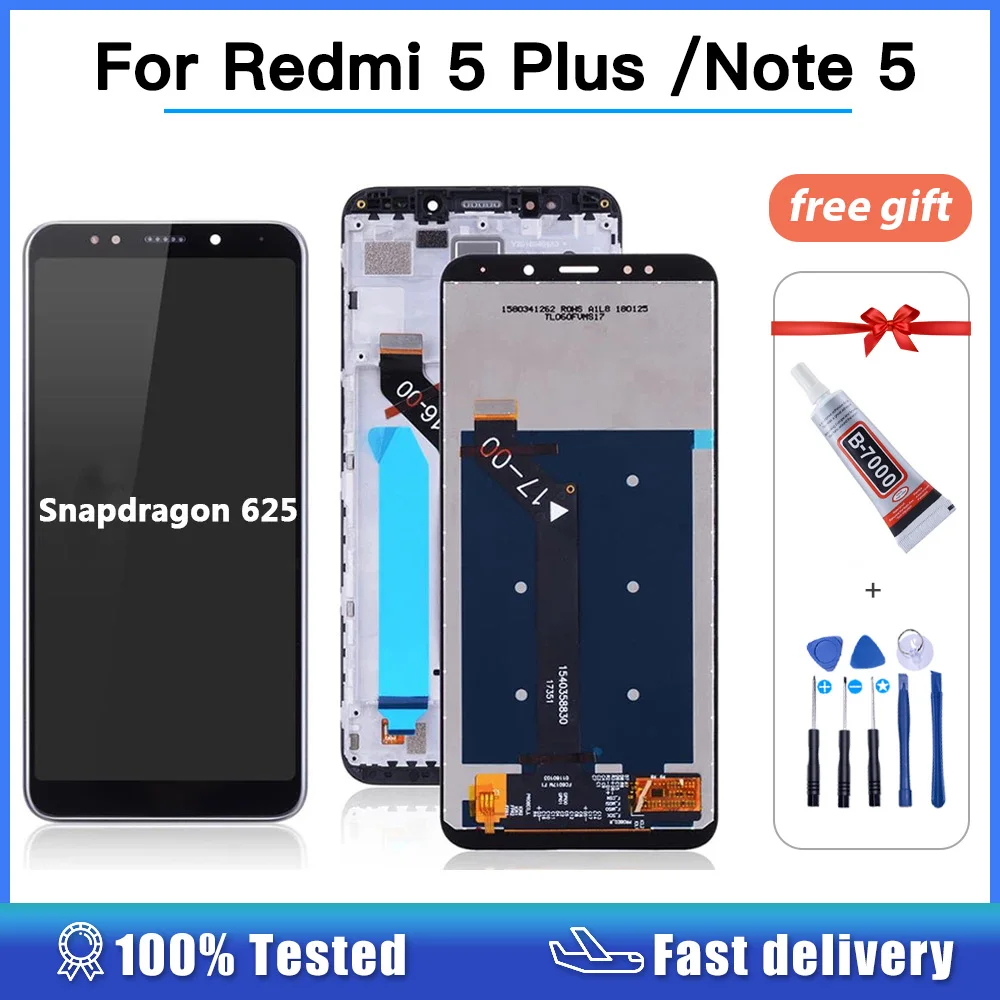 Original For Xiaomi Redmi 5 Plus MEG7 MEI7 LCD Display Touch Screen For Redmi 5Plus LCD Digitizer With Frame Replacement Repair