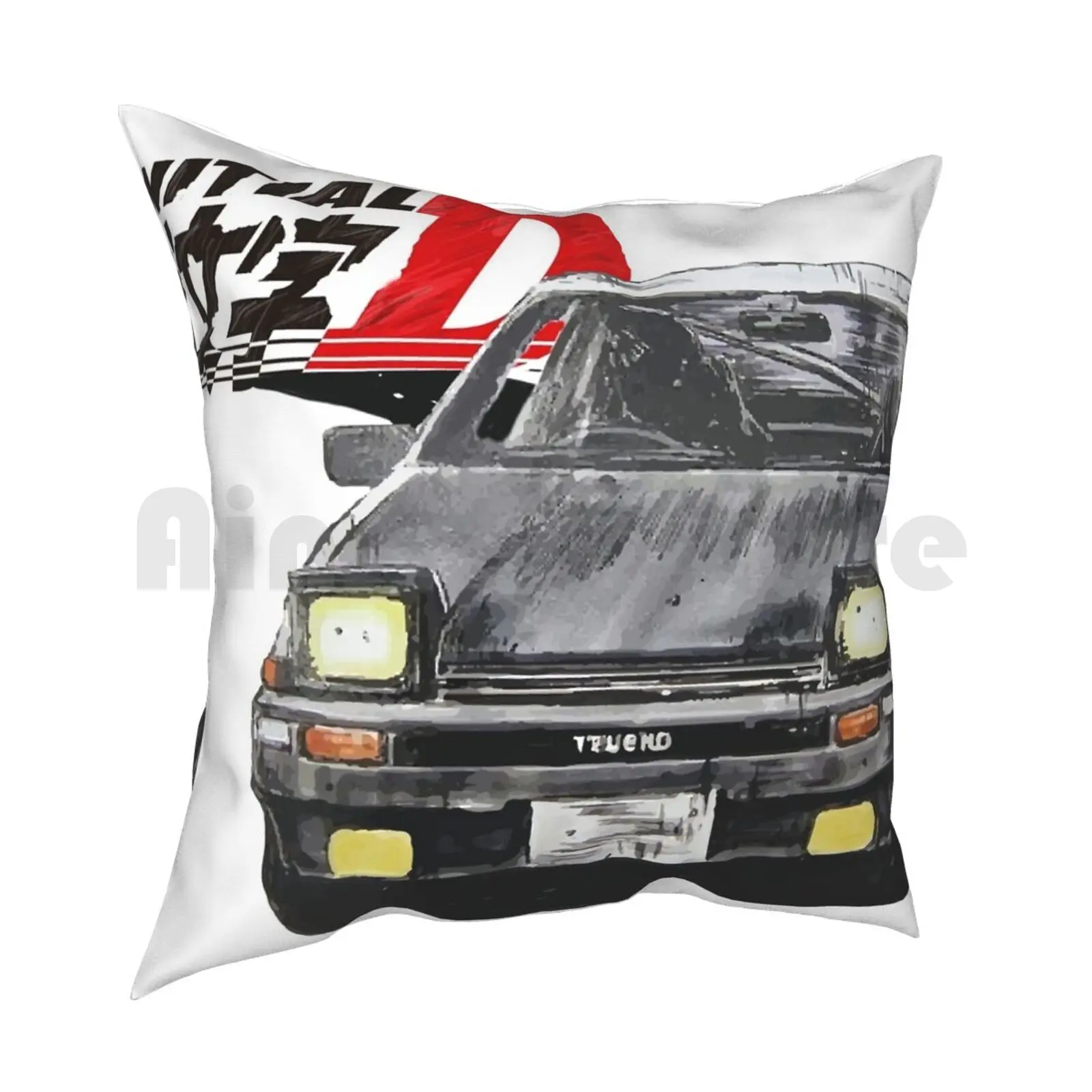 Intial-D Akina'S Pride Pillow Case Printed Home Soft Throw Pillow Jdm Initial D Takumi Fujiwara Ae86 Trueno Race Car