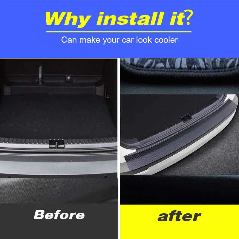 For Skoda Karoq 2023 2024 Car Accessories Rear Bumper Film Protection Cover Anti Scratch Wrap Film Trunk Guard Decoration Parts