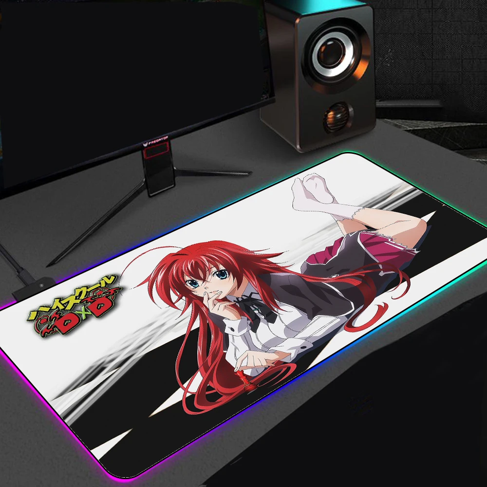 

Large RGB Colorful LED Light Soft Large Gaming Mouse Pad Highschool Dxd Rias Gremory Alfonbrilla Raton Ordenador Non-slip Rubber