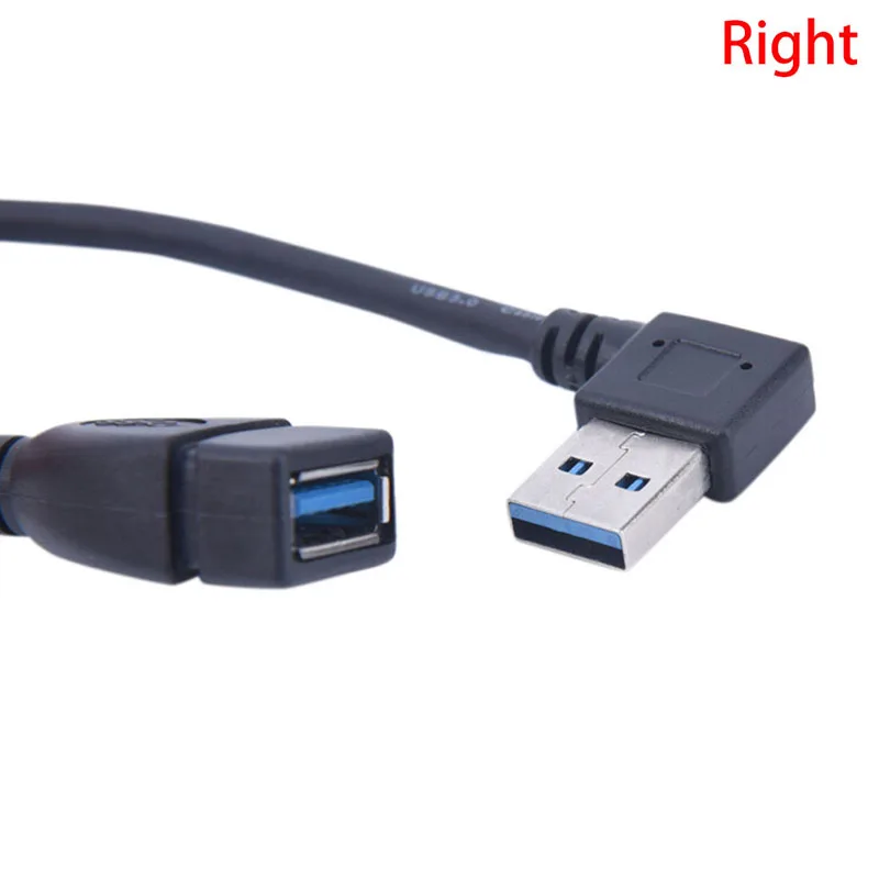 Cable Universal USB 3,0 macho A hembra, Cable de sincronización de datos de extensión de 90 grados, ángulo hacia arriba, izquierda/derecha, 20cm