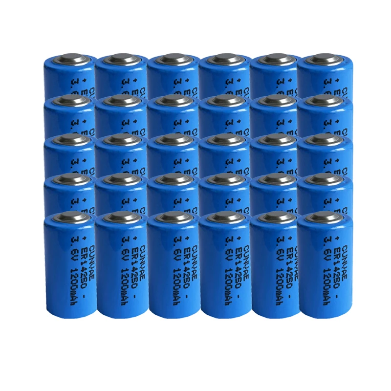 

30PCS ER14250 LS14250 CR14250 SL14250 3.6V 1200mAh PLC Industrial 2AA Lithium Batteries Primary Battery for Camera