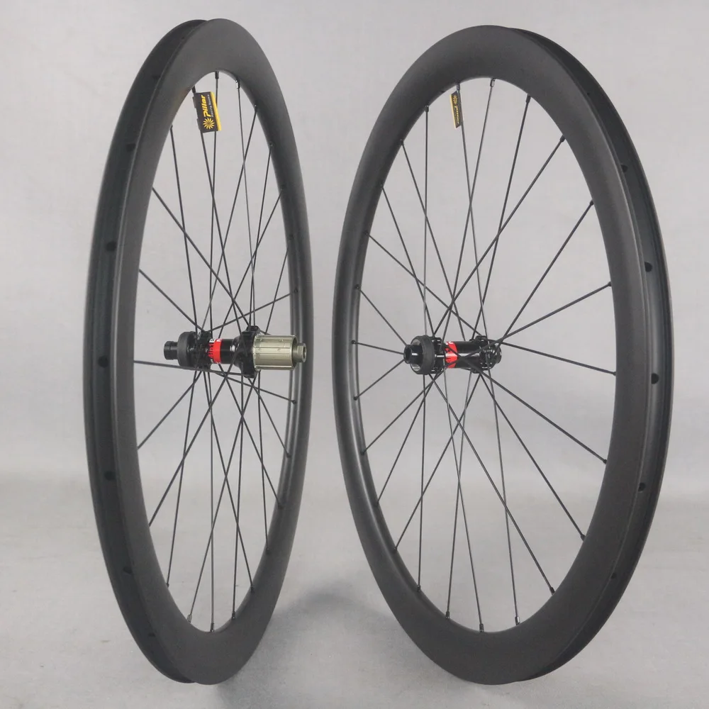 Disc Road Wheelset  24-24H 25X50mm Carbon Clincher UD Matte Rim With D411/D412 Hub Cyclocrossy Wheels